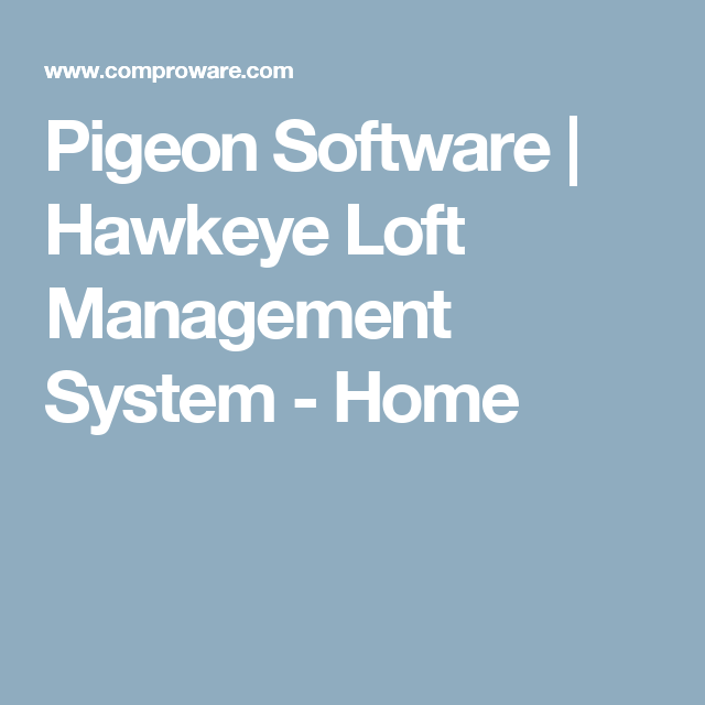 pigeon loft management software
